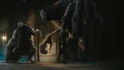 For the lighting of the scene in which the demon appears, they placed the data of the demon in the Cinema 4D scene and used the GPU bias renderer Redshift to explore the lighting conditions in real time as proceeded with the settings.