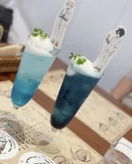 Ray's Blueberry & Cassis Soda Float and Norman's Mint Blue Soda Float
