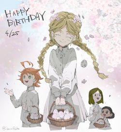 Intelligent Gilda - The Promised Neverland Greeting Card by Anna Blonwell