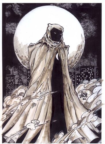 Moon knight ink and marker by BiggDave