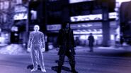 Saejima in his imaginary interpretation of the city with Himura
