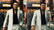 Hamura's original appearance compared to his appearance in current versions of Yakuza 6.