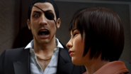 Majima realizes Makoto is blind and not allow to be spotted.