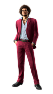 Full-body Like a Dragon: Infinite Wealth render of Kasuga in his main suit.