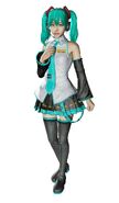 Haruka wearing a Hatsune Miku cosplay