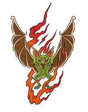 Oda's bat tattoo.