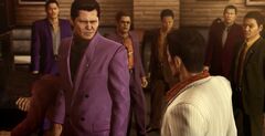 Awano and his men with Kiryu at Serena