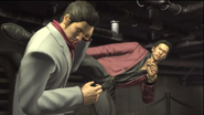 Akiyama kicks Kiryu