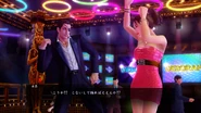Early screenshot showing Majima dancing at Deborah with another dancer.