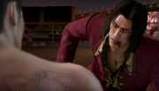 Nishikiyama stops Kiryu from crossing the line