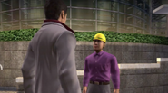 Kazuma Kiryu speaks to Nishida.