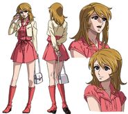 Yuki Mori character design sheet for Space Battleship Yamato 2202: Warriors of Love