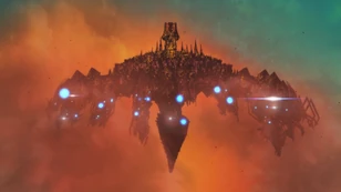 The damaged Ark of Destruction during the Golem Assault Battle