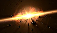 Fleeing Balun.png (503 KB) The devastation on Balun consumes most of the gathered Garmillas fleet.