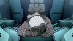 Okita faints immediately after the end of the battle