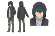 Space Battleship Yamato 2205 first character design sheet for Ryusuke Domon
