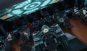 Yamanami sitting at the captain's chair during Yamato'"`UNIQ--nowiki-0000004F-QINU`"''s take