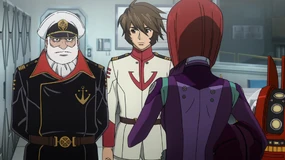 Kodai, Okita and Analyzer meet with Lieutenant Ditz
