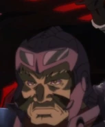 A warrior with his mask up