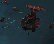 The carrier Neu Balgray, with two other Garmillas carriers visible behind and to port and starboard.