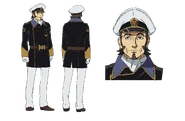 Osamu Yamanami's second character design sheet from Star Blazers 2202 onwards