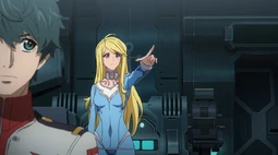 Iscandar Kodai pointing at the warp-out location