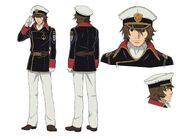 Susumu Kodai character design sheet for Space Battleship Yamato 2205: A New Journey