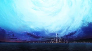 White comet over Earth