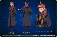 Be Forever Yamato: REBEL 3199 character design sheet for Darya
