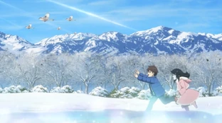 Tsubasa and Fleur play outside
