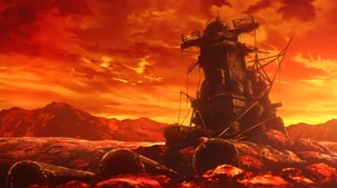 The space battleship Yamato while camouflaged