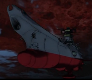 Yamato leaves the devastated Earth.