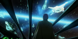 A confused Goer observes Yamato'"`UNIQ--nowiki-00000040-QINU`"' wave motion gun firing.