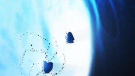 The Ark's geseous cover destroys asteroids in its way