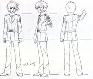 Susumu Kodai character design sheet for Space Battleship Yamato 2199