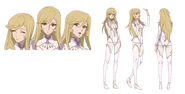Yurisha Iscandar character design sheet for Space Battleship Yamato 2199