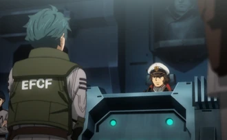 Kodai confronts Domon after the mutiny