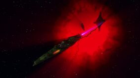 , Goer's flagship, escapes from the dimensional quake