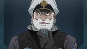 Okita gives a rousing speech to his crew