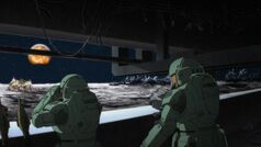 Two cosmo marines of the 7th Regiment on the Moon on February 11, 2199