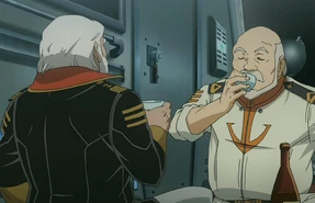 Okita and Tokugawa drink together