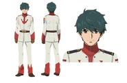 Character design sheet for Ryusuke Domon