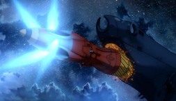 Drill missile penetrates Yamato