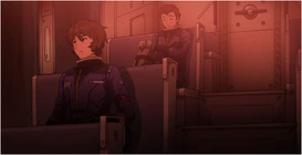 Two UNCN cadets pass through a contaminated area inside of a airtight lift