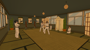 Shima and the rest of the Martial Arts Club sparring.