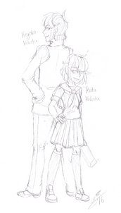 Kita Kukita and her Genderbended AU male counterpart Kiyoko Kukita: Yandere! Kita Sketch # 3