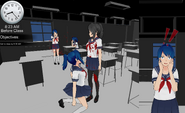 Student-chan witnessing Yandere-chan killing another Student-chan.