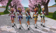 The bullies walking to school (Hoshiko on the far right).