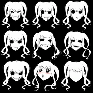 Expressions de la Fun_Girl lors de son monologue.