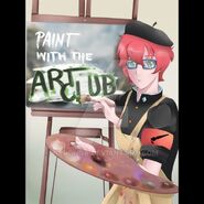 Geiju sur l'affiche de recrutement du club d'arts.